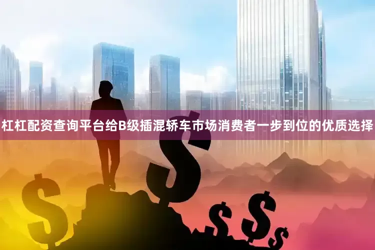 杠杠配资查询平台给B级插混轿车市场消费者一步到位的优质选择