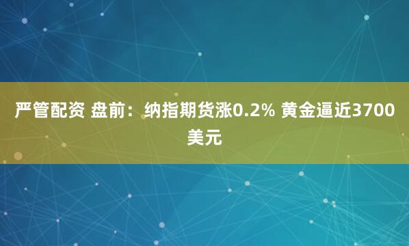 严管配资 盘前：纳指期货涨0.2% 黄金逼近3700美元